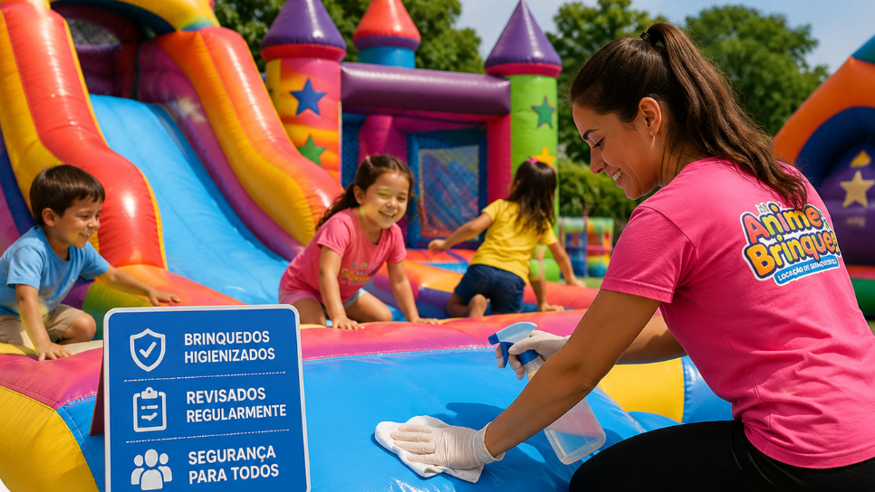 Brinquedos higienizados e revisados para festas em Palhoça